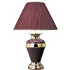 ORE International 29.5-in Burgundy 3-Way Table Lamp with Fabric Shade