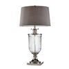 ORE International Amelia 32.5-in Grey 3-Way Table Lamp with Fabric Shade