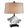 ORE International 25-in Bronze and Silver 3-Way Table Lamp with Fabric Shade