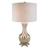 ORE International 30-in Silver Rotary Socket Table Lamp with Fabric Shade