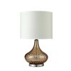 ORE International Courtney 24.5-in Amber Rotary Socket Table Lamp with Fabric Shade