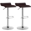 Costway Coffee Adjustable Height Upholstered Swivel Bar Stools - Set of 2
