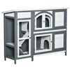 PawHut 2 -Tier Rabbit Hutch with Slide-out Tray