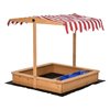 Outsunny Kids Wooden Sandbox with Adjustable Canopy Seats - 3 to 7 years old