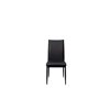 Corcoran Contemporary Black Genuine Leather Parsons Chairs with Metal Frame - Set of 2