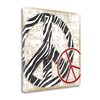 "Tangletown Fine Art ""Peace Zebra"" by Jennifer Pugh 24-in H x 24-in W Frameless Canvas Print"