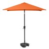 CorLiving 9-ft Orange Push-Button Patio Umbrella - Base Included