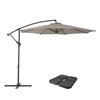 CorLiving 9.5-ft Sand Grey Offset Crank Patio Umbrella - Base Included