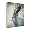 Tangletown Fine Art Rustic Blue Pelican Frameless 25-in H x 25-in W Animals Canvas Print