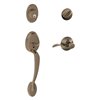 Schlage F Serie Plymouth-Accent Antique Pewter Single-Cylinder Deadbolt Keyed Entry Door Handleset