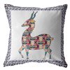 Amrita Sen Standing Deer Red/Blue/White 16-in W x 16-in L Square Decorative Pillow