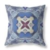 Amrita Sen Pastel Floral Squares Sky Blue/Evening Blue 18-in W x 18-in L Square Decorative Pillow