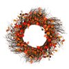 Northlight 24-in Twig Artificial Fall Wreath with Leaves and Berries