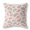 Amrita Sen Paisley On Abstract Red Gold Beige 1-piece 18-in Square Decorative Pillow