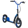 Aosom Black/Blue Steel Adjustable Kids Scooter with Front Rear Dual Brakes