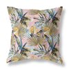 Amrita Sen Plant Illusion Gold, Blue, Pink 1-piece 20-in Square Decorative Pillow