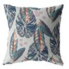 Amrita Sen Tropics Dark Blue On Grey 1-piece 16-in Square Decorative Pillow