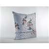 Amrita Sen Painted Peacock Grey On White 1-piece 20-in Square Decorative Pillow
