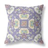 Amrita Sen Divine Flowers 18-in W x 18-in L Purple Suede Square Indoor Decorative Pillow
