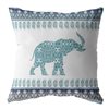 Amrita Sen Paisley Elephant 18-in W x 18-in L Blue Suede Square Indoor Decorative Pillow