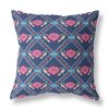 Amrita Sen Lotus Peacock Rose18-in W x 18-in L Indigo/Pink Broadcloth Square Decorative Pillow