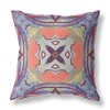 Amrita Sen Pastel Floral Squares18-in W x 18-in L Purple/Orange Broadcloth Square Decorative Pillow
