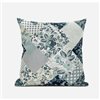 Amrita Sen Arizona Floral Patches 20-in W x 20-in L Light Peach/Grey/White Suede Square Decorative Pillow