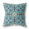 Amrita Sen Clover Leaf Floral Aqua/Indigo 20-in W x 20-in L Square Decorative Pillow
