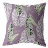 Amrita Sen 26-in W x 26-in L Tropics Light Green and White on Purple Square Decorative Pillow