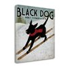"Tangletown Fine Art ""Black Dog Ski"" by Ryan Fowler 20-in x 20-in Canvas Print"