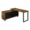 Monarch Specialties 72-in Walnut Faux Wood Modern/Contemporary L-Shaped Desk