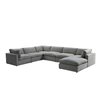 Inspired Home Yaritza Modern Upholstered Grey Linen U-Sofa Sectional
