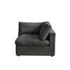 Inspired Home Shabby Chic Yaritza Modern Charcoal Grey Linen Modular Right Arm Sofa Seat