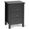 Costway Black Composite Nightstand with 3 Drawers