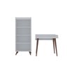 Manhattan Comfort Hampton 2-Piece White Composite Contemporary/Modern Home Office Furniture Set