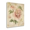 "Tangletown Fine Art ""Coral Rose on Antique Linen Light Gold"" by Cheri Blum 24-in H x 24-in W Canvas Print"
