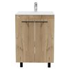 Fm Furniture Selma 23.8-in Light Oak Single Sink Bathroom Vanity with Aluminum Top