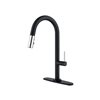 Westmount Waterworks Shane Black/Polished Chrome 1-Handle Deck Mount Pull-Down Handle/Lever Kitchen Faucet with Deck Plate