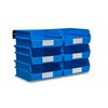 LocBin Wall Storage Bin System in Blue (6-Bins) and 2 Wall Mount Rails