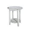 Alaterre Country Cottage Antique White Wood Round End Table