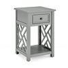 Alaterre Coventry Grey Wood Square End Table with Drawer