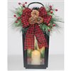 Holiday Living 19 in Black Metal Lantern with 3 Candles