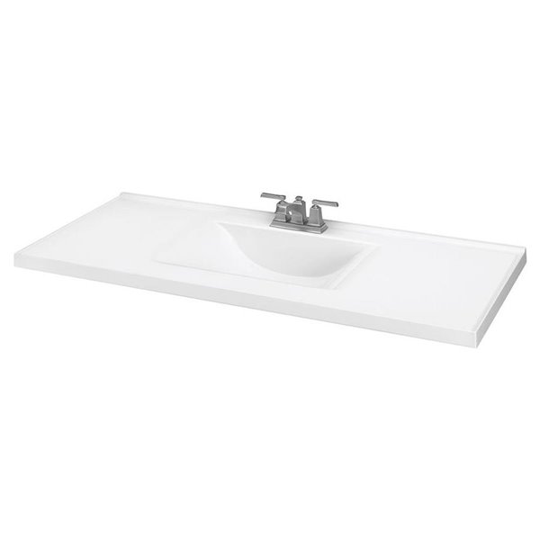 White Wave Integral Bathroom Vanity Top, 49 Vanity Top