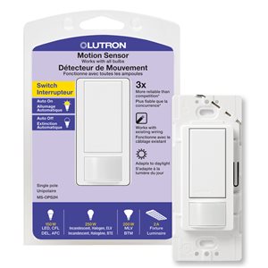 Lutron 250-Watt White Single-Pole Occupancy Decorator Switch