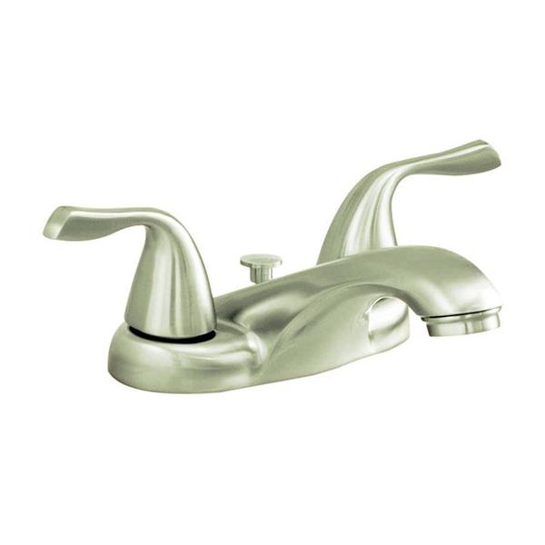 AquaSource Faucet  Brushed Nickel 2-Handle 4-in Centerset Bathroom Sink Faucet
