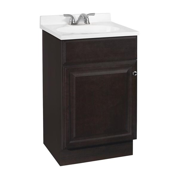 Single Sink Java Bathroom Vanity With, 18 Inch Vanity Cabinet