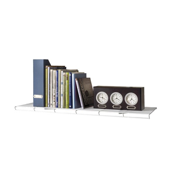 Closetmaid Shelftrack 3 In White Wire Book Shelf Steel Closet System Lowe S Canada - Wall Shelf Track System