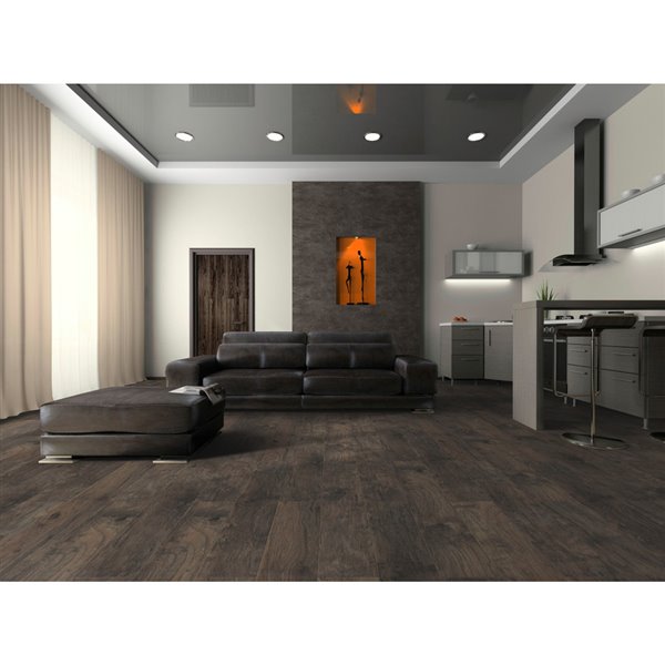 Embossed Wood Plank Laminate Flooring, Dark Grey Laminate Flooring Living Room