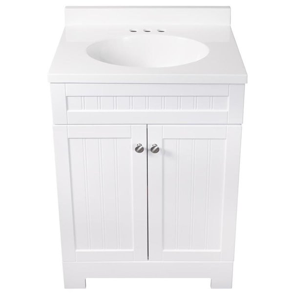 Style Selections Ellenbee 24 In White, Bathroom Vanity Sink Cabinet Combo