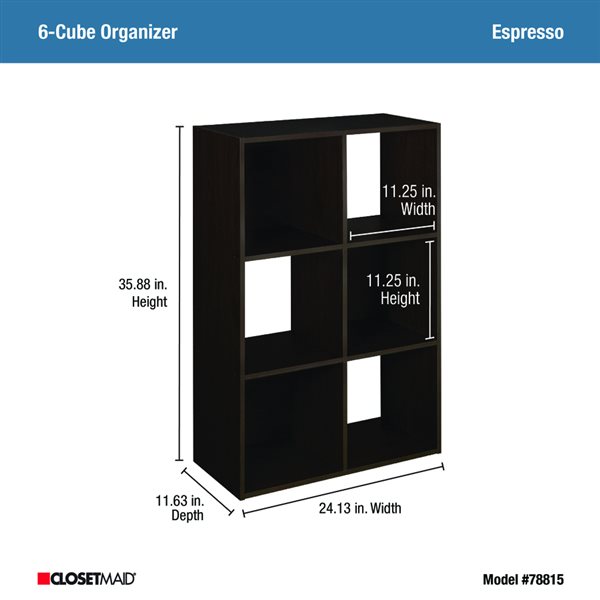 Closetmaid 6 Espresso Laminate Storage, Closetmaid Cube Bookcase Canada